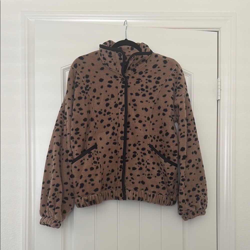 Leopard Print Fleece Jacket